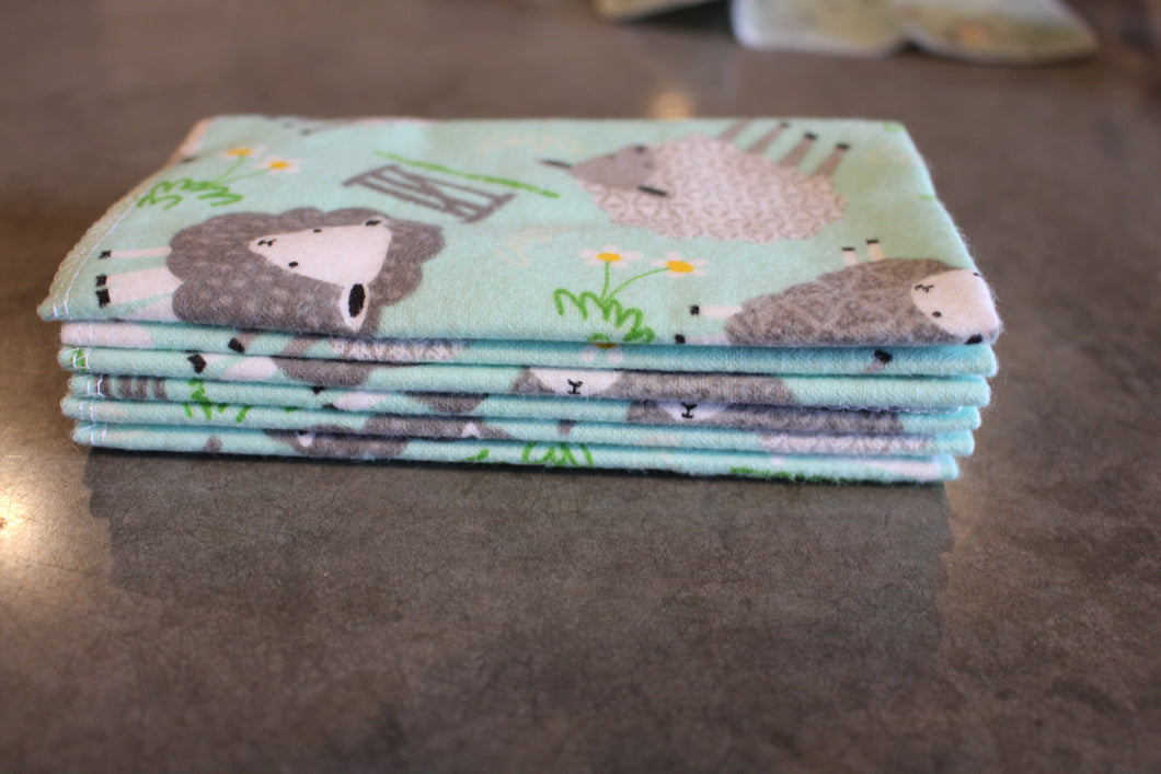 Unpaper Towel 6 Pack- Minty Lamb